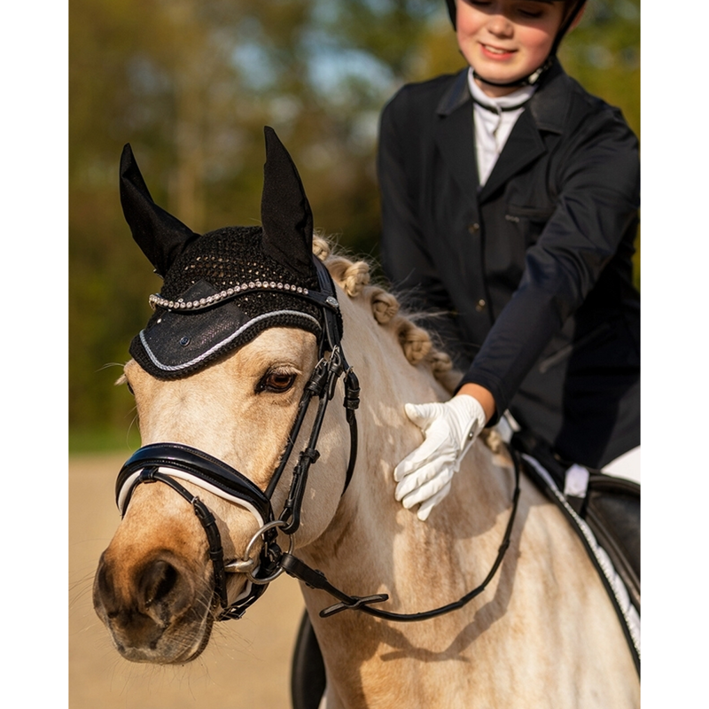 QHP Kae Riding Gloves - White/Silver-1